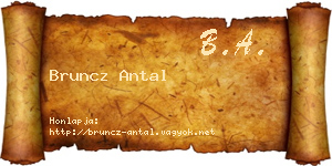 Bruncz Antal névjegykártya